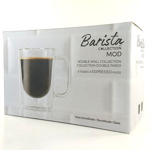 Barista Collection MOD, 2 Double-Walled Borosilicate glass 4.2 Oz Espresso Mugs